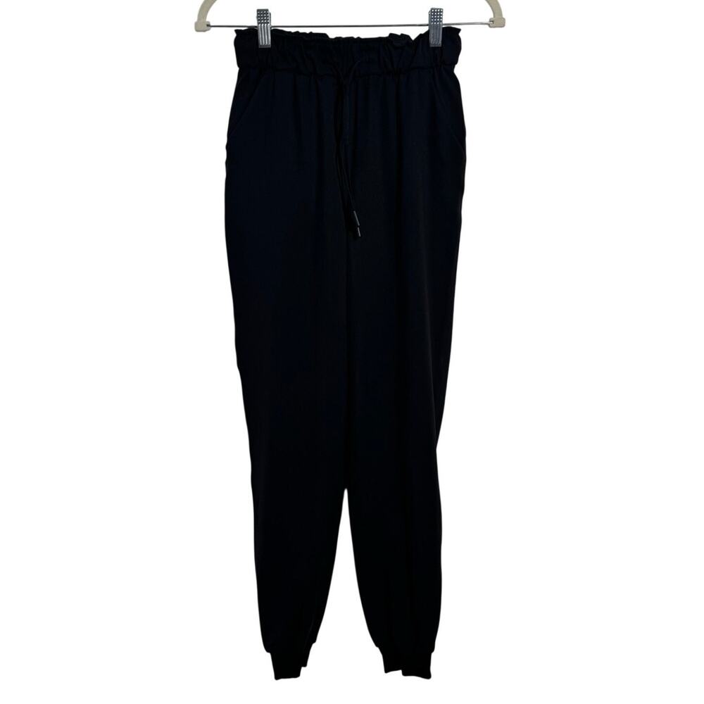 Lululemon Jogger Sweatpant 2‎ Black Drawstring Athleisure Travel Comfort Casual